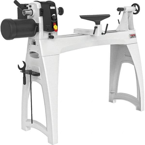 Jet - 16-1/2" Swing, 40" Distance Between Center, Woodworking Lathe - 2MT Headstock, 40 to 3,200 RPM, 4" Quill Travel - Americas Tooling