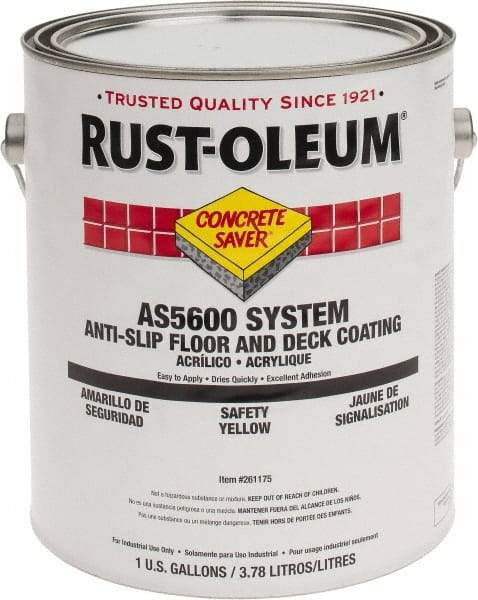 Rust-Oleum - 1 Gal Safety Yellow Gloss Finish Antislip Coating - 60 to 70 Sq Ft per Gal, Interior/Exterior - Americas Tooling