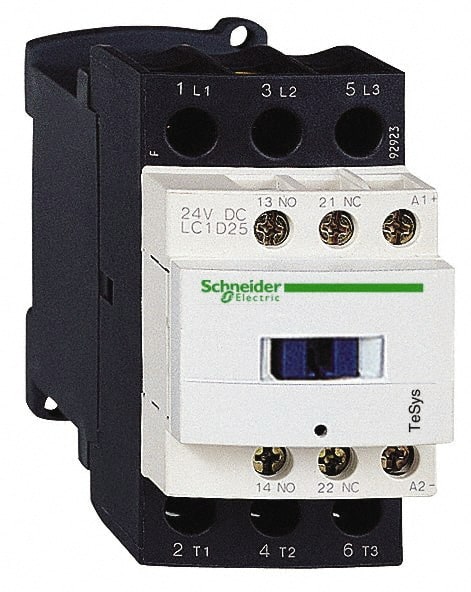 Schneider Electric - 3 Pole, 230 Coil VAC at 50/60 Hz, 25 Amp at 440 VAC and 40 Amp at 440 VAC, Nonreversible IEC Contactor - Exact Industrial Supply