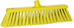 Vikan - 19" Heavy Duty Synthetic Push Broom - 2" Bristle Length, Plastic Block, European Threaded Handle Connection - Americas Tooling