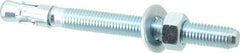 Powers Fasteners - 5/8" Diam, 5/8" Drill, 7" OAL, 1/2" Min Embedment Wedge Expansion Concrete Anchor - 1018 Steel, Zinc-Plated Finish, Hex Nut Head, Hex Drive, 5" Thread Length - Americas Tooling