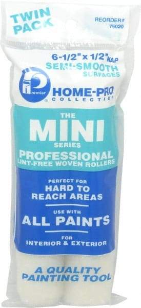 Premier Paint Roller - 1/2" Nap, Mini Paint Roller - 6-1/2" Wide, Includes Roller Cover - Americas Tooling