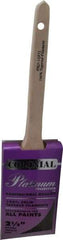 Premier Paint Roller - 2-1/2" Angled Synthetic Sash Brush - 3" Bristle Length, 9" Wood Rattail Handle - Americas Tooling