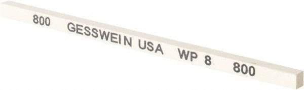 Made in USA - 800 Grit Aluminum Oxide Square Polishing Stone - Super Fine Grade, 5/32" Wide x 4" Long x 5/32" Thick - Americas Tooling