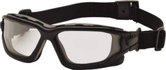 PYRAMEX - Size Universal, Clear Polycarbonate Anti-Fog & Scratch Resistant Lens, Hybrid Safety Glasses/Goggles - Direct Vent, Black Nylon Frame - Americas Tooling