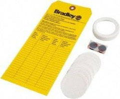 Bradley - Paper, Foam & Plastic Plumbed Wash Station Refill Kit - Yellow & White Matting, Includes Replacement Cap, Inspection Tag, (9) Foam Liners - Americas Tooling