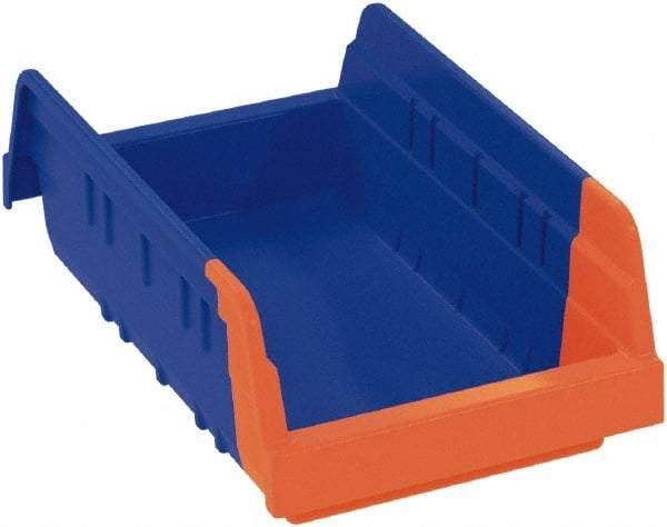 Akro-Mils - 11-5/8" Deep, Blue/Orange Hopper Shelf Bin - 4" High x 6-3/4" Wide x 11-5/8" Long - Americas Tooling