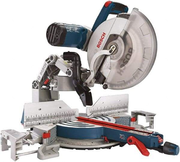 Bosch - 15 Amp, 3,800 RPM, 45° Right Double Bevel Sliding Miter Saw - 12" Blade Diam - Americas Tooling