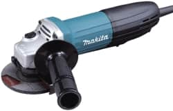 Makita - 4-1/2" Wheel Diam, 11,000 RPM, Corded Angle & Disc Grinder - 5/8-11 Spindle, 120 Volts, 6 Amps - Americas Tooling