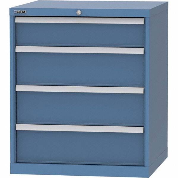 LISTA - 4 Drawer, 45 Compartment Bright Blue Steel Modular Storage Cabinet - Americas Tooling