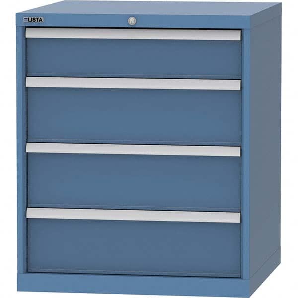 LISTA - 4 Drawer, 45 Compartment Bright Blue Steel Modular Storage Cabinet - Americas Tooling