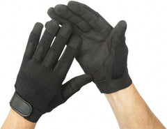 Ability One - Size 2XL Nylon/Spandura General Protection Work Gloves - For Mechanic's & Lifting, Uncoated, Hook & Loop Cuff, Full Fingered, Black, Paired - Americas Tooling