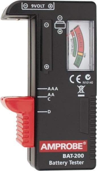 Amprobe - 0.9 VAC to 9 VAC, Battery Tester - Analog Display - Americas Tooling