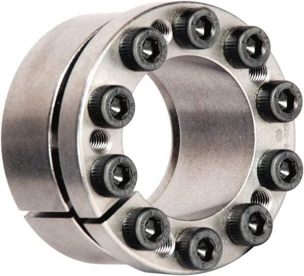 Climax Metal Products - M5 Thread, 28mm Bore Diam, 1-7/8" OD, Shaft Locking Device - 9 Screws, 7,916 Lb Axial Load, 2" OAW, 0.669" Thrust Ring Width, 4,363 Ft/Lb Max Torque - Americas Tooling