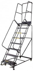 Ballymore - 105" 6 Step Ladder - Rolling Safety Ladder, 450 Lb Capacity, 60" Platform Height, 32" Base Width x 49" Base Depth, Grip Strut - Americas Tooling