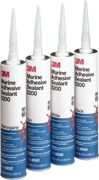 3M - 12.8 oz Cartridge White Polyurethane Marine Adhesive Sealant - 190°F Max Operating Temp, 60 min Tack Free Dry Time - Americas Tooling