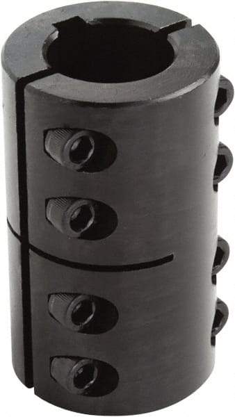 Climax Metal Products - 1-3/8" Inside x 2-1/2" Outside Diam, Two Piece Rigid Coupling with Keyway - 3-5/8" Long x 5/16" Keyway Width x 5/32" Keyway Depth - Americas Tooling