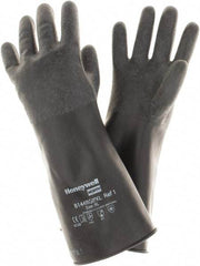 North - Size XL (10), 14" Long, 14 mil Thick, Butyl Chemical Resistant Gloves - Rough Finish, Rolled Cuff, Black, FDA Approved - Americas Tooling