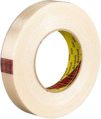 3M - 18mm x 55m Translucent Rubber Adhesive Strapping Tape - Polyester Yarn Filament-Reinforced Backing, 7.7 mil Thick, 270 Lb Tensile Strength, Series 880 - Americas Tooling