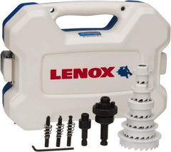 Lenox - 15 Piece, 7/8" to 2-1/2" Saw Diam, Electrician's Hole Saw Kit - Carbide-Tipped, Toothed Edge, Includes 6 Hole Saws - Americas Tooling