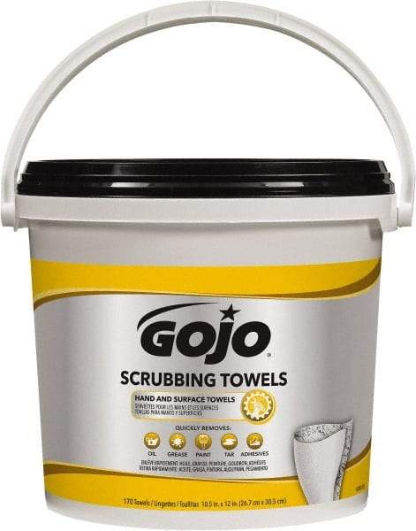 GOJO - Pre-Moistened Hand Cleaning Wipes - Canister, 12-1/4" x 10-1/2" Sheet Size, Red - Americas Tooling