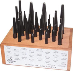 Mayhew - 24 Piece, 1/8 to 1/2", Center, Pin & Prick Starter Punch Set - Hex Shank, Steel, Comes in Boxed - Americas Tooling