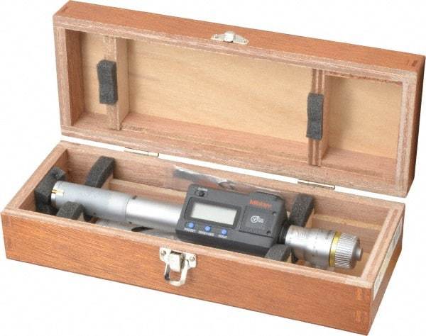 Mitutoyo - 0.8" to 1", IP65, TiN Finish, Electronic Inside Micrometer - 0.00005" Resolution, 0.00015" Accuracy - Americas Tooling