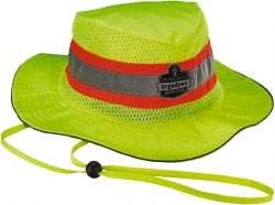 Ergodyne - Personal Evaporative Class Headwear Hi-Vis Ranger Hat with Cooling Towel - 1' Long, Lime, Polyester & PVA - Americas Tooling