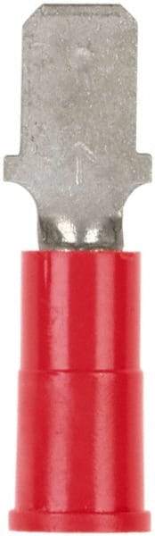 3M - 22 to 18 AWG, Vinyl, Partially Insulated, Male Wire Disconnect - 3/16 Inch Wide Tab, Red - Americas Tooling