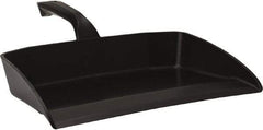 Vikan - 12-1/2" Wide Handheld Dustpan - Plastic Body, 4-1/2" Handle, Black - Americas Tooling