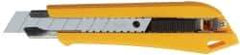 Olfa - Snap Utility Knife - 3.94" High Carbon Tool Steel Blade, Yellow & Black ABS Plastic/Stainless Steel Handle, 1 Blade Included - Americas Tooling