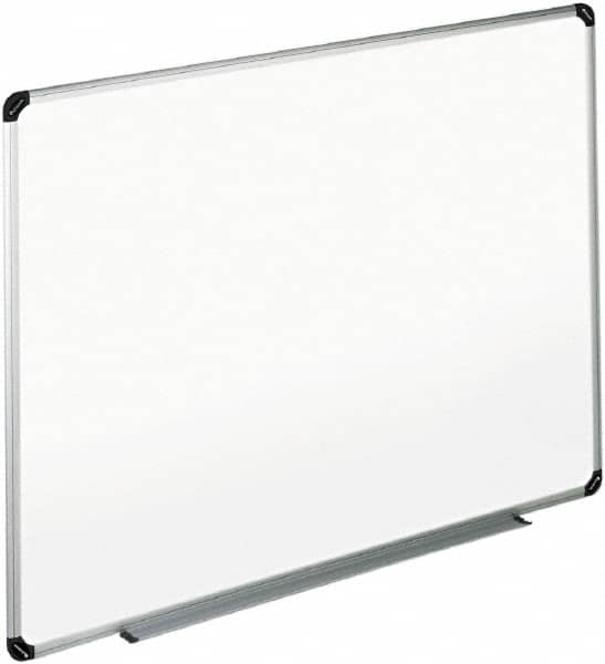 UNIVERSAL - 36" High x 48" Wide Erasable Melamine Marker Boards - Aluminum/Plastic Frame, 49.67" Deep, Includes Accessory Tray/Rail & Mounting Kit - Americas Tooling