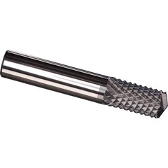 Made in USA - 1/16" Diam, 3/16" LOC, Drill Point End, Solid Carbide Diamond Pattern Router Bit - Right Hand Cut, 1-1/2" OAL, 1/8" Shank Diam, Use on Carbon & Honeycomb, Carbon Fiber, Composite, Fiberglass, Graphite - Americas Tooling