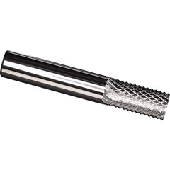 Made in USA - 1/2" Diam, 1" LOC, Plain End, Solid Carbide Diamond Pattern Router Bit - Right Hand Cut, 3" OAL, 1/2" Shank Diam, Use on Carbon & Honeycomb, Carbon Fiber, Composite, Fiberglass, Graphite - Americas Tooling