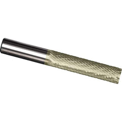 Made in USA - 1/2" Diam, 1" LOC, Plain End, Solid Carbide Diamond Pattern Router Bit - Right Hand Cut, 3" OAL, 1/2" Shank Diam, Use on Cast Iron, Stainless, Steel, Titanium - Americas Tooling