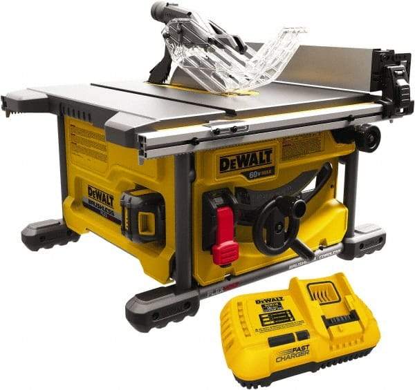 DeWALT - 8-1/4" Blade Diam, Table Saw - 5,800 RPM, 19-1/16" Table Depth x 19-1/16" Table Width, 60 Volts, 3/8" Arbor - Americas Tooling