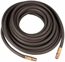 Value Collection - 1/2" ID x 0.787" OD 25' Long Multipurpose Air Hose - MNPT x MNPT Ends, 200 Working psi, 1/2" Fitting, Black - Americas Tooling