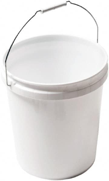 SEYMOUR-MIDWEST - 5 Gal, Plastic Round Natural (Color) Bucket & Pail Kit - Handle Included - Americas Tooling