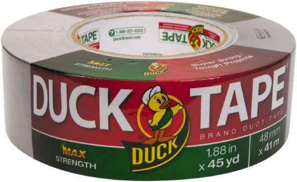 Duck - 1-7/8" x 45 Yds Silver Duct Tape - 11.5 mil, Rubber Adhesive, Vinyl Backing, 32 Lb/ln Tensile Strength, Series DUC - Americas Tooling