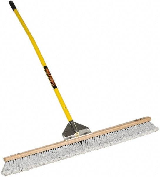 SEYMOUR-MIDWEST - 36" Fine Particle Polypropylene Push Broom - 3" Bristle Length, Wood Block, Bolt-On Handle Connection, Handle Included - Americas Tooling