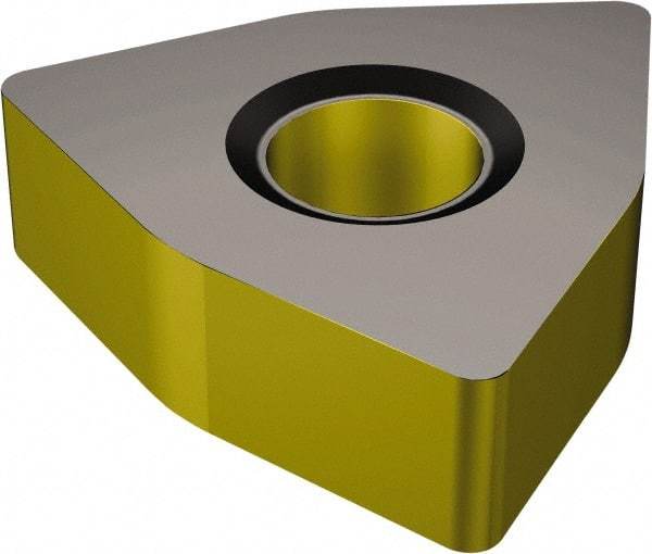 Sandvik Coromant - WNMA434 KR Grade 3205 Carbide Turning Insert - TiCN/Al2O3/TiN Finish, 80° Trigon, 1/2" Inscr Circle, 3/16" Thick, 1/16" Corner Radius