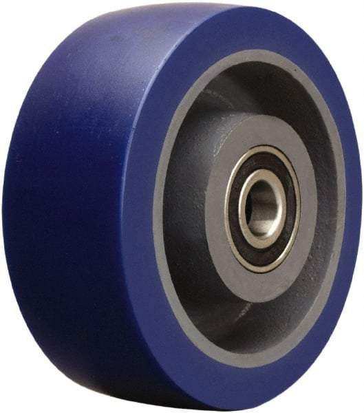 Hamilton - 5 Inch Diameter x 1-1/2 Inch Wide, Polyurethane on Cast Iron Caster Wheel - 560 Lb. Capacity, 1-7/8 Inch Hub Length, 1/2 Inch Axle Diameter, Sealed Precision Ball Bearing - Americas Tooling