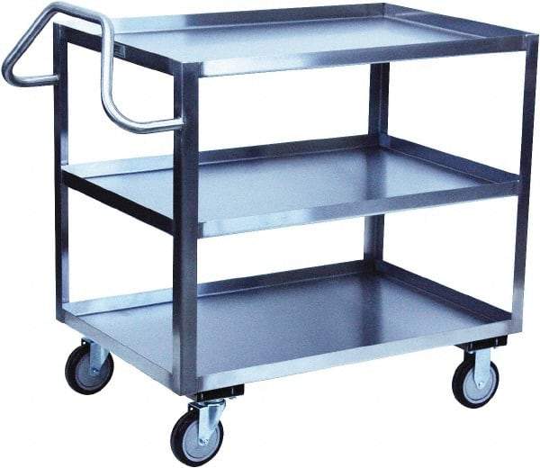 Jamco - 1,200 Lb Capacity, 36" Wide x 18" Long x 39" High Shelf Cart - 3 Shelf, Stainless Steel - Americas Tooling