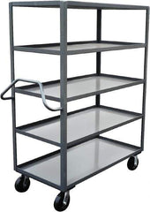 Jamco - 3,000 Lb Capacity, 5 Shelf, Steel Stock Truck - 24" Long x 36" Wide x 68" High, 6" Diam Phenolic Wheels - Americas Tooling