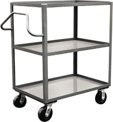 Jamco - 3,000 Lb Capacity, 3 Shelf, Steel Stock Truck - 24" Long x 48" Wide x 48" High, 6" Diam Phenolic Wheels - Americas Tooling