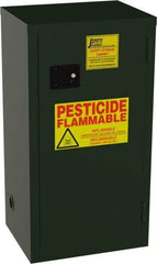 Jamco - 1 Door, 2 Shelf, Green Steel Double Wall Safety Cabinet for Flammable and Combustible Liquids - 44" High x 18" Wide x 23" Deep, Manual Closing Door, 3 Point Key Lock, 18 Gal Capacity - Americas Tooling