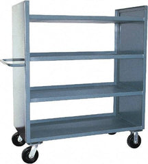 Jamco - 3,000 Lb Capacity, 4 Shelf, 2-Sided Steel Shelf Truck - 24" Long x 48" Wide x 57" High, 6" Diam Phenolic Wheels - Americas Tooling