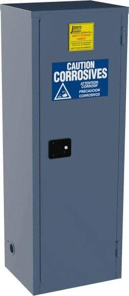 Jamco - 1 Door, 3 Shelf, Blue Steel Double Wall Safety Cabinet for Flammable and Combustible Liquids - 65" High x 18" Wide x 23" Deep, Self Closing Door, 3 Point Key Lock, 24 Gal Capacity - Americas Tooling