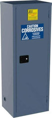 Jamco - 1 Door, 3 Shelf, Blue Steel Double Wall Safety Cabinet for Flammable and Combustible Liquids - 65" High x 18" Wide x 23" Deep, Self Closing Door, 3 Point Key Lock, 24 Gal Capacity - Americas Tooling