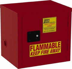 Jamco - 1 Door, 1 Shelf, Red Steel Double Wall Safety Cabinet for Flammable and Combustible Liquids - 22" High x 18" Wide x 23" Deep, Manual Closing Door, 3 Point Key Lock, 12 Gal Capacity - Americas Tooling